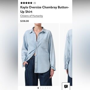 Citizens Of Humanity Light Blue Denim Shirt